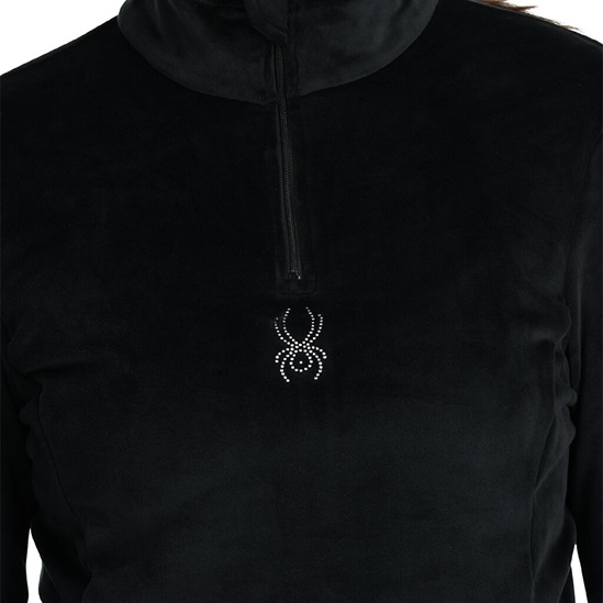 SPYDER W SHIMMER BUG 1/2 ZIP-BLACK